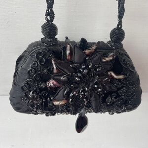 Mary Frances Black beaded crossbody bag